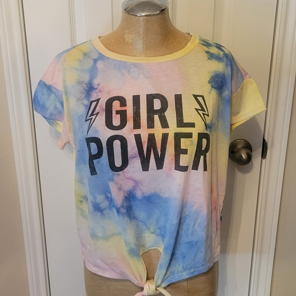 Rainbow Tie-dye Girl Power Crop Top